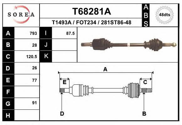 EAI T68281A Drive shaft T68281A