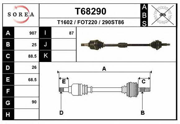 EAI T68290 Drive shaft T68290