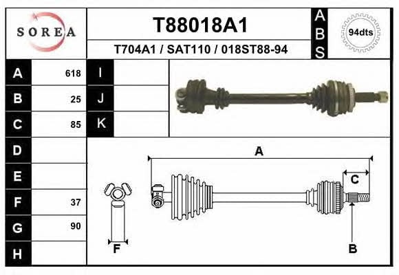 EAI T88018A1 Drive shaft T88018A1