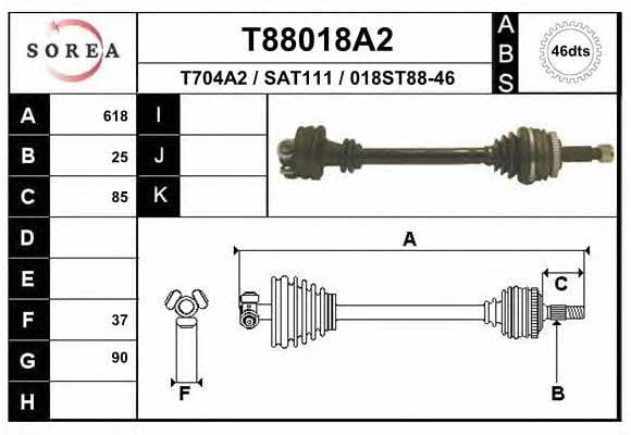 EAI T88018A2 Drive shaft T88018A2