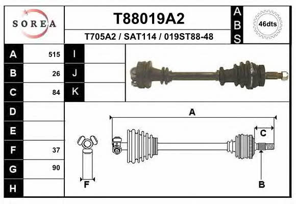 EAI T88019A2 Drive shaft T88019A2