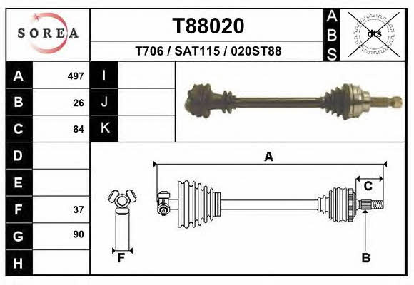 EAI T88020 Drive shaft T88020