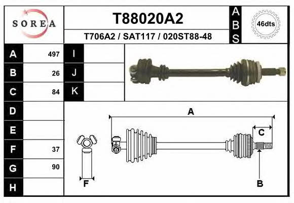 EAI T88020A2 Drive shaft T88020A2