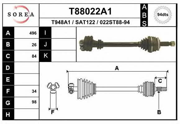 EAI T88022A1 Drive shaft T88022A1