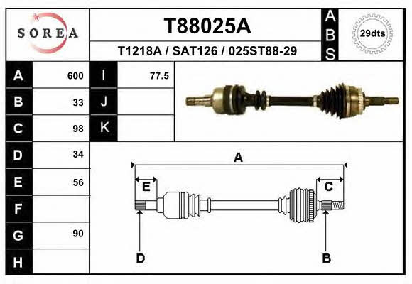 EAI T88025A Drive shaft T88025A