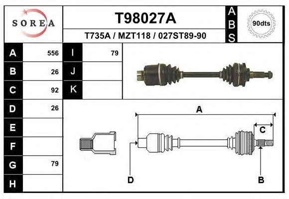 EAI T98027A Drive shaft T98027A