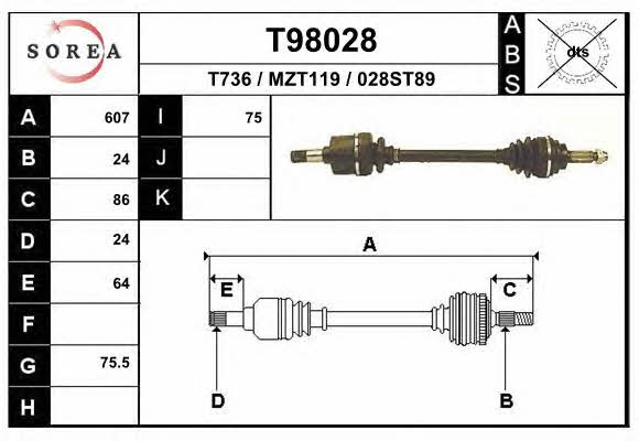 EAI T98028 Drive shaft T98028