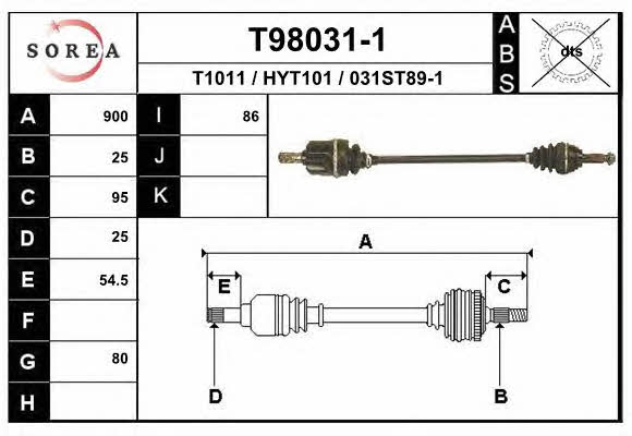 EAI T98031-1 Drive shaft T980311