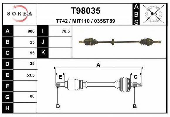EAI T98035 Drive shaft T98035