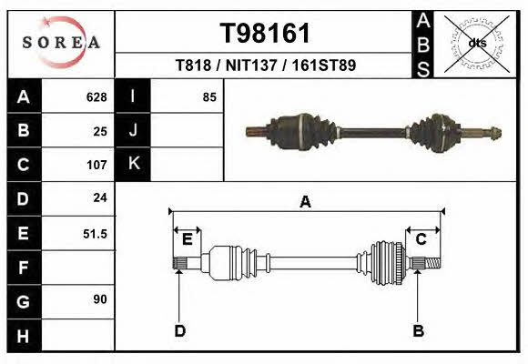 EAI T98161 Drive shaft T98161