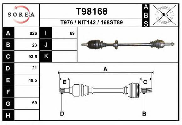 EAI T98168 Drive shaft T98168