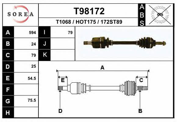 EAI T98172 Drive shaft T98172