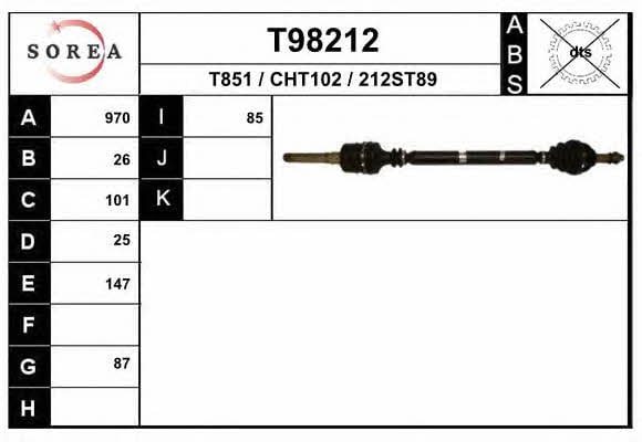 EAI T98212 Drive shaft T98212
