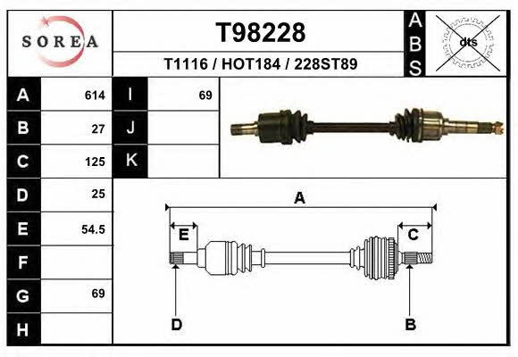 EAI T98228 Drive shaft T98228