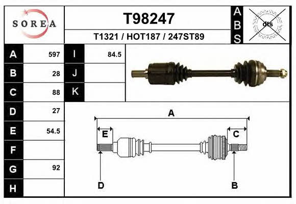 EAI T98247 Drive shaft T98247