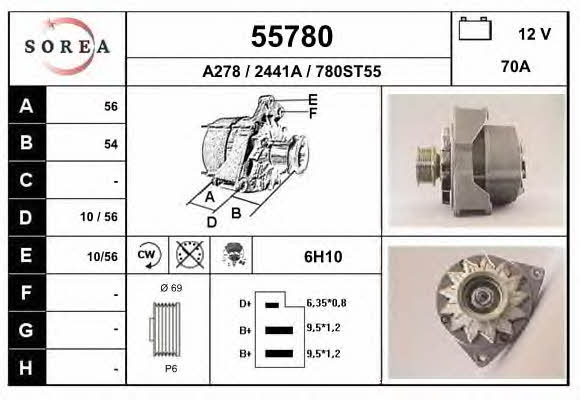 EAI 55780 Alternator 55780