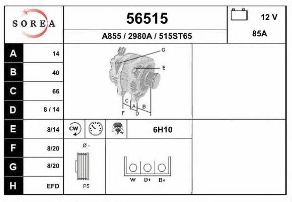 EAI 56515 Alternator 56515