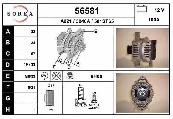 EAI 56581 Alternator 56581