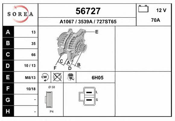 EAI 56727 Alternator 56727