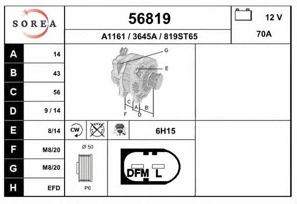 EAI 56819 Alternator 56819