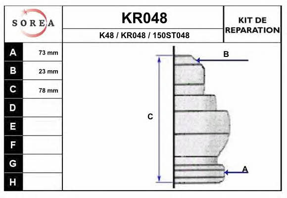 EAI KR048 Bellow, driveshaft KR048