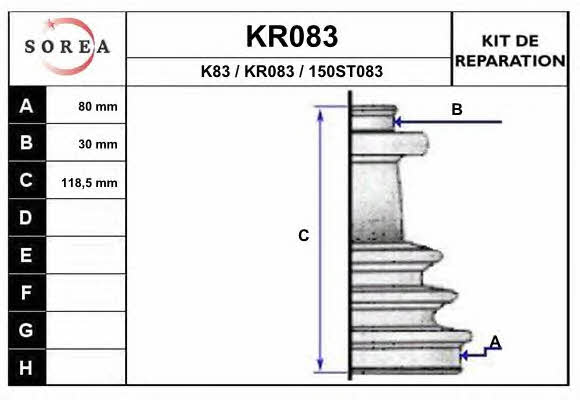 EAI KR083 Bellow set, drive shaft KR083