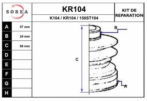 EAI KR104 Bellow, driveshaft KR104