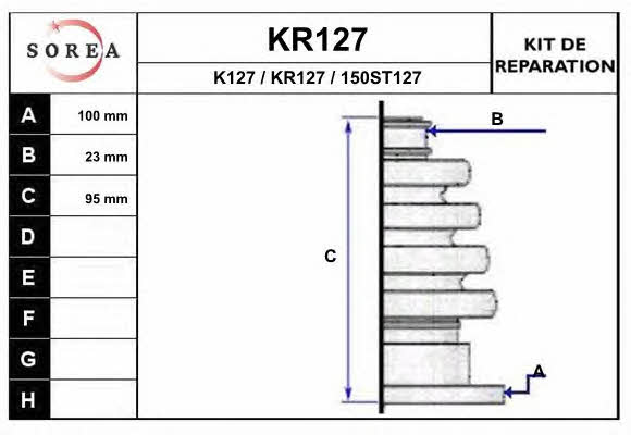 EAI KR127 Bellow, driveshaft KR127