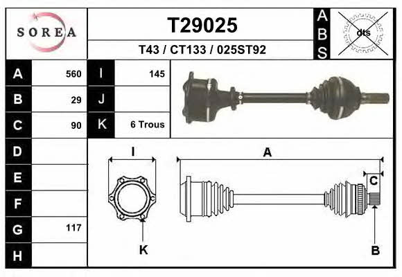 EAI T29025 Drive shaft T29025