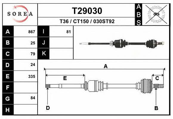 EAI T29030 Drive shaft T29030