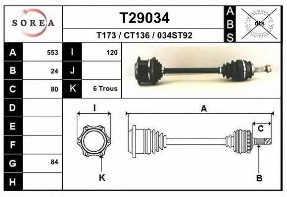 EAI T29034 Drive shaft T29034