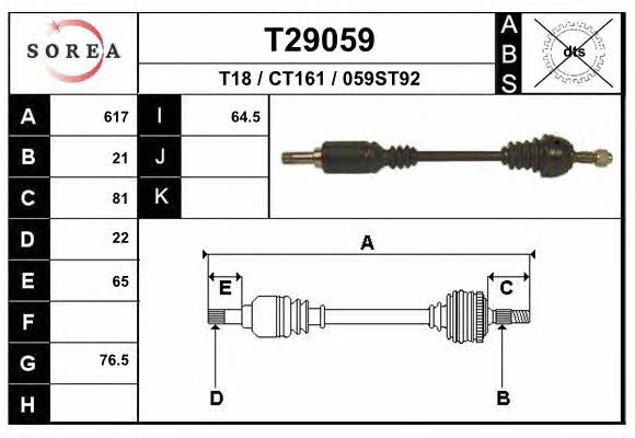 EAI T29059 Drive shaft T29059