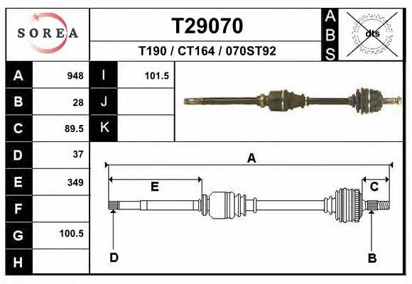 EAI T29070 Drive shaft T29070