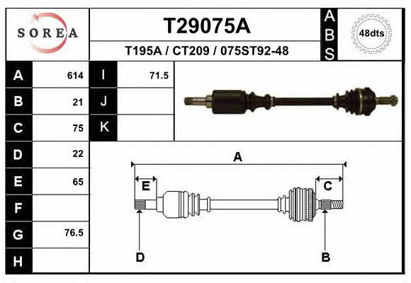 EAI T29075A Drive shaft T29075A