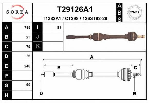 EAI T29126A1 Drive shaft T29126A1