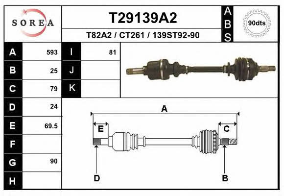 EAI T29139A2 Drive shaft T29139A2