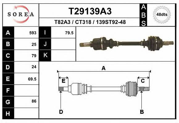 EAI T29139A3 Drive shaft T29139A3