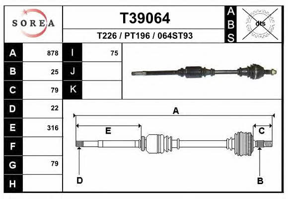 EAI T39064 Drive shaft T39064