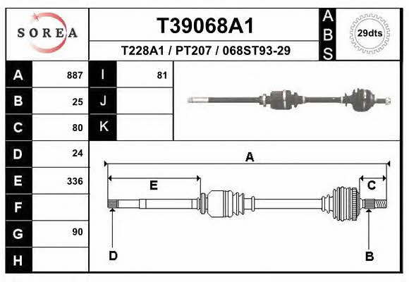 EAI T39068A1 Drive shaft T39068A1