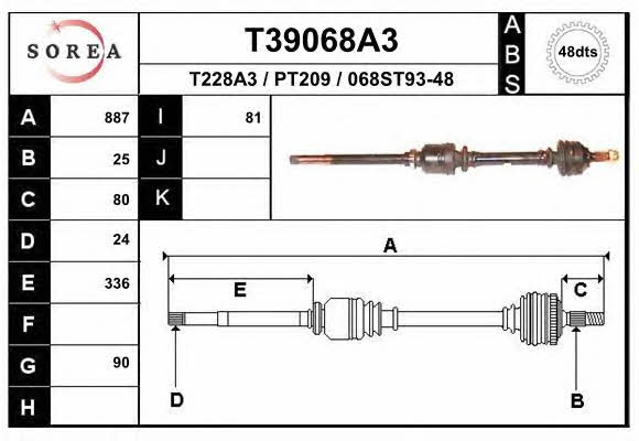 EAI T39068A3 Drive shaft T39068A3