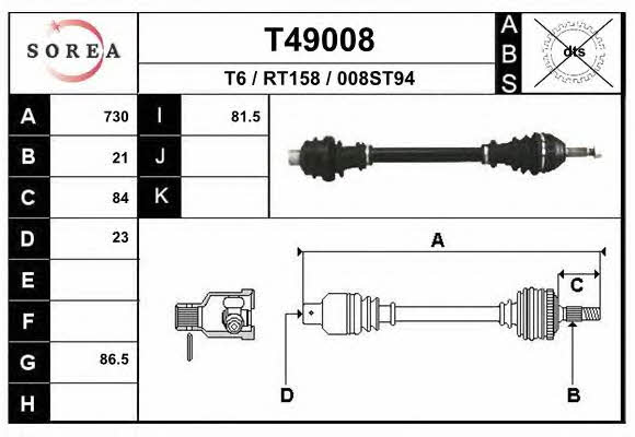 EAI T49008 Drive shaft T49008