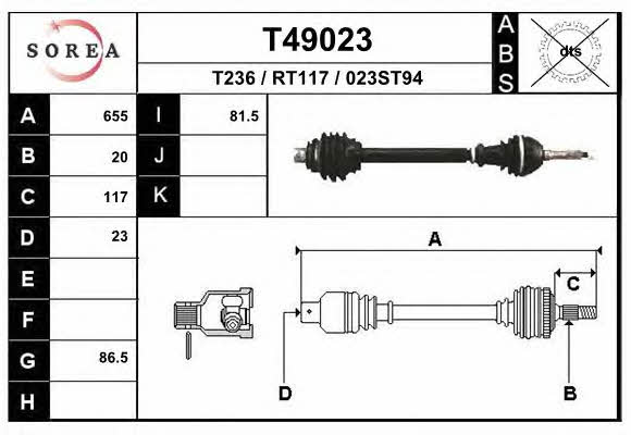 EAI T49023 Drive shaft T49023
