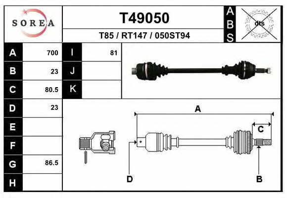 EAI T49050 Drive shaft T49050