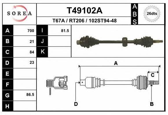EAI T49102A Drive shaft T49102A