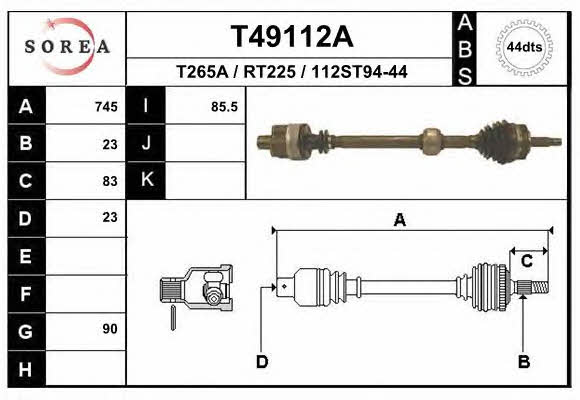 EAI T49112A Drive shaft T49112A