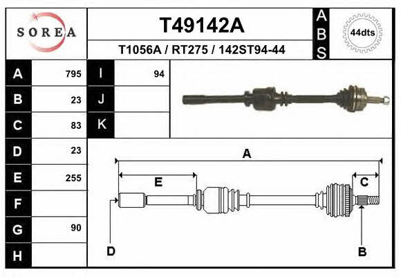 EAI T49142A Drive shaft T49142A