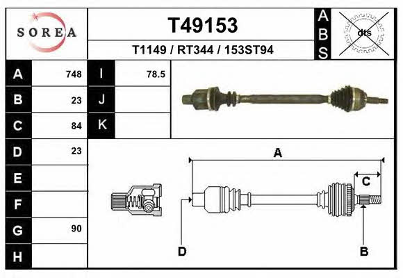 EAI T49153 Drive shaft T49153