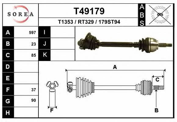 EAI T49179 Drive shaft T49179