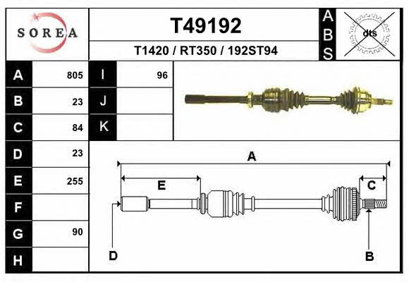 EAI T49192 Drive shaft T49192