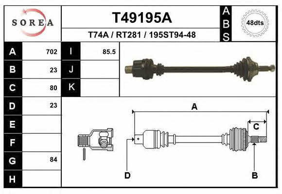 EAI T49195A Drive shaft T49195A